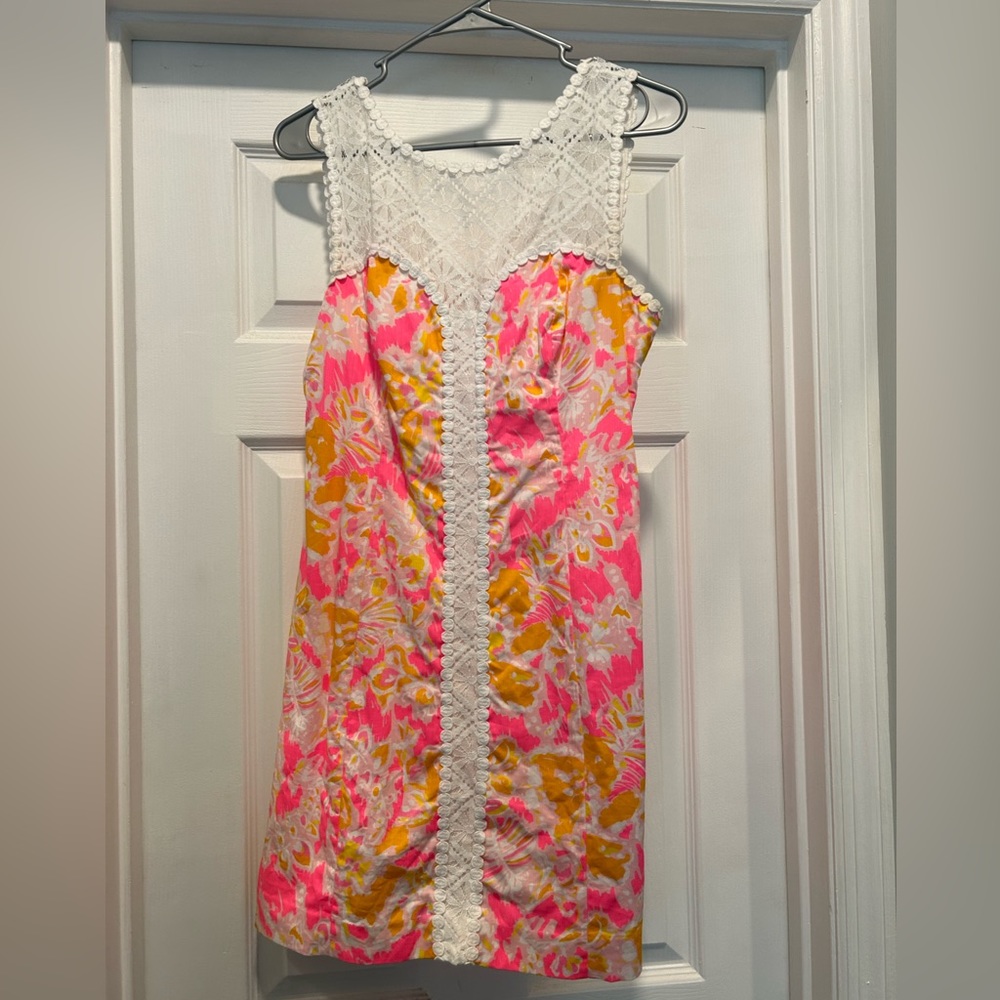 Lilly Pulitzer Sofia Shift Dress with Lace Size 4